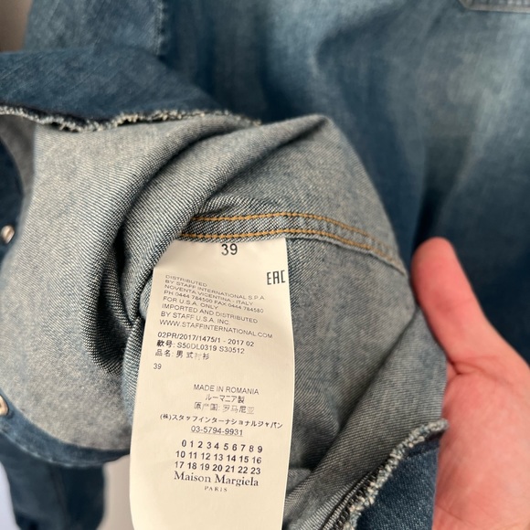 Maison Martin Margeila denim shirt size 39 - Picture 2 of 3